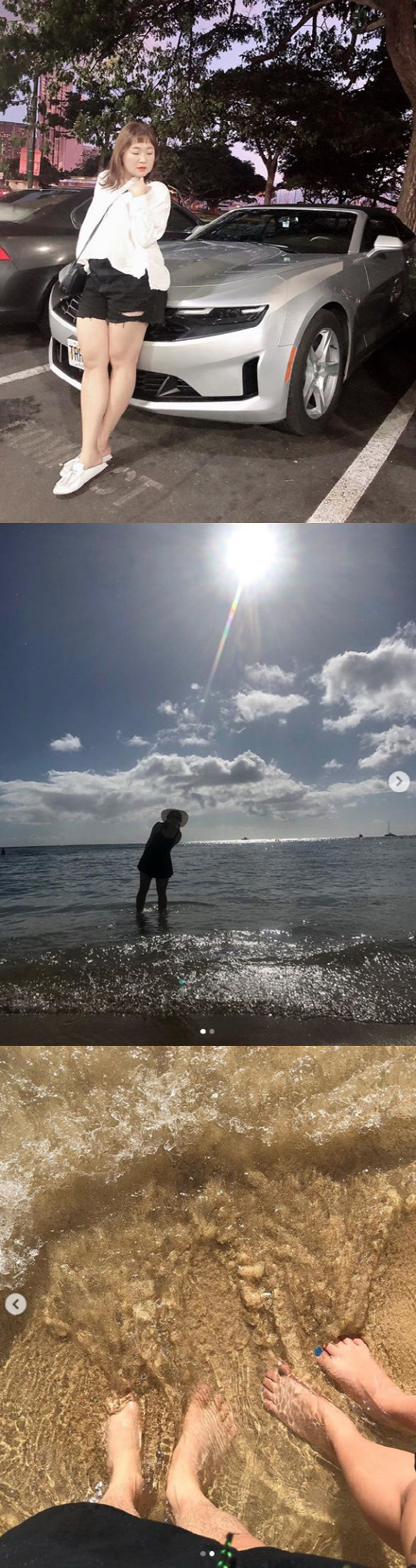 이수지, 하와이 신혼여행 인증샷…수영복 몸매 공개
