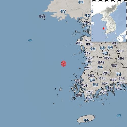 기상청 "전북 군산 어청도 남서쪽서 규모 2.0 지진 발생"