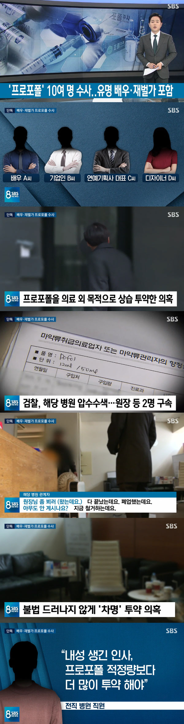 '8뉴스' 男 영화배우·기획사 대표, 프로포폴 상습 투약 의혹 "곧 소환…