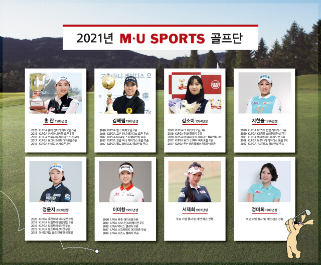 엠유스포츠, 홍 란·김해림·김소이·지한솔 등 2021년 엠유스포츠 골프단…