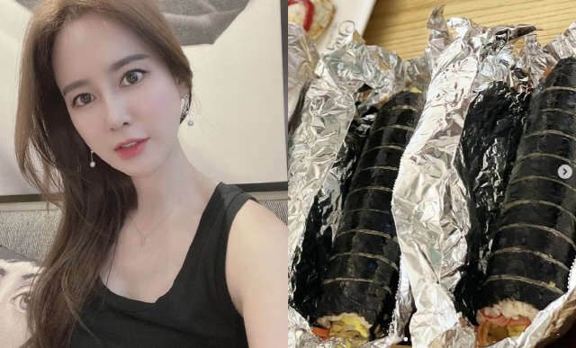 '자가격리' 이혜원, 심진화 김밥 배달에 감동 "♥안정환과 나눠먹어"