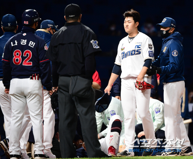 '헤드샷 퇴장' NC 송명기 "마차도 만나 직접 사과해야죠"