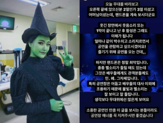 손승연 "공연장서 휴대폰 계속 보던 어머님, 정말 최악입니다" 관객에 경…