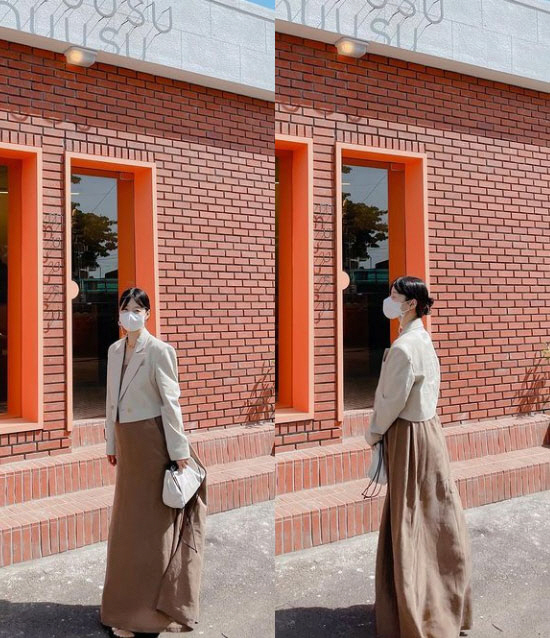 '검사남편♥' 한지혜, 센스 있는 8개월차 임산부룩…독보적인 단아美