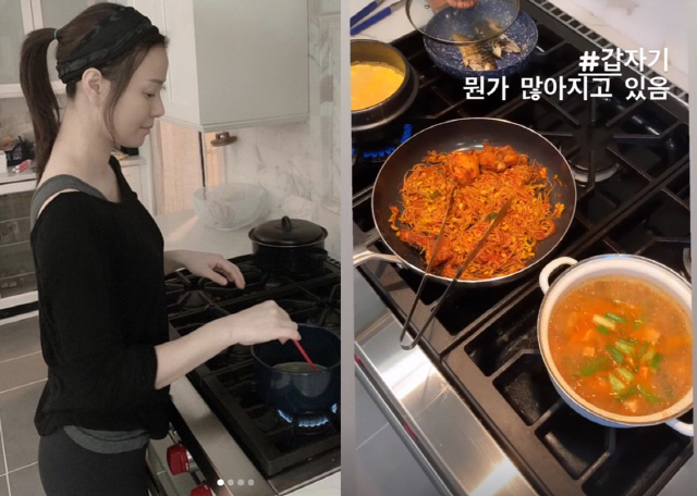 '권상우♥' 손태영, 아침부터 진수성찬 차리네...여배우 아닌 엄마·아내…