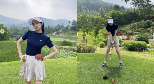 '168cm·46kg' 이주연, 골프장에서 뽐낸 여리여리 몸매..너무 청…