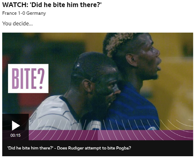 BBC의 질문 '뤼디거가 포그바를 물었을까' 직접 보시죠