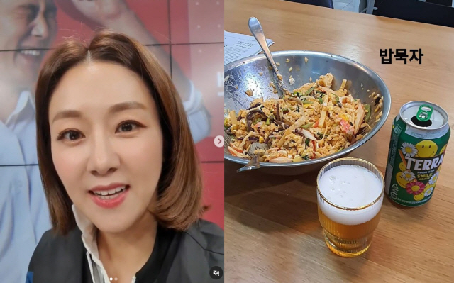 '박준형♥' 김지혜, 다이어트 중 아닌가요?…맥주+비빔밥이 야식이라니