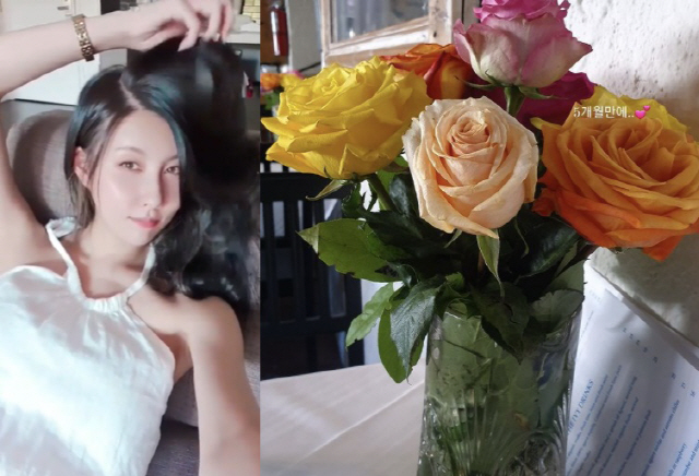 스테파니, '♥23세 연상' 남친에 꽃 받았나 "5개월 만에..."