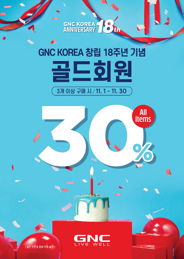 GNC KOREA, 창립 18주년 기념 이벤트 진행