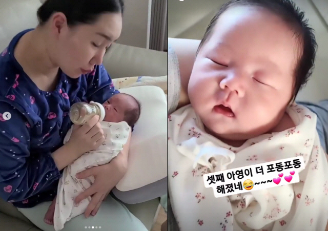 '인공수정 출산' 황신영 '세 쌍둥이 막내 딸', 갈수록 더 "포동포동 …