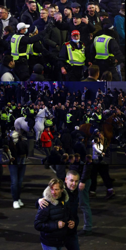 '런던 더비' 토트넘·웨스트햄 팬 유혈 충돌…결국 경찰 개입 '불상사'