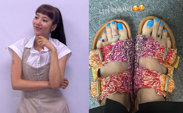'이규혁♥' 손담비, 발가락에 화려한 반지..세심하게 관리하는 '새 신부…