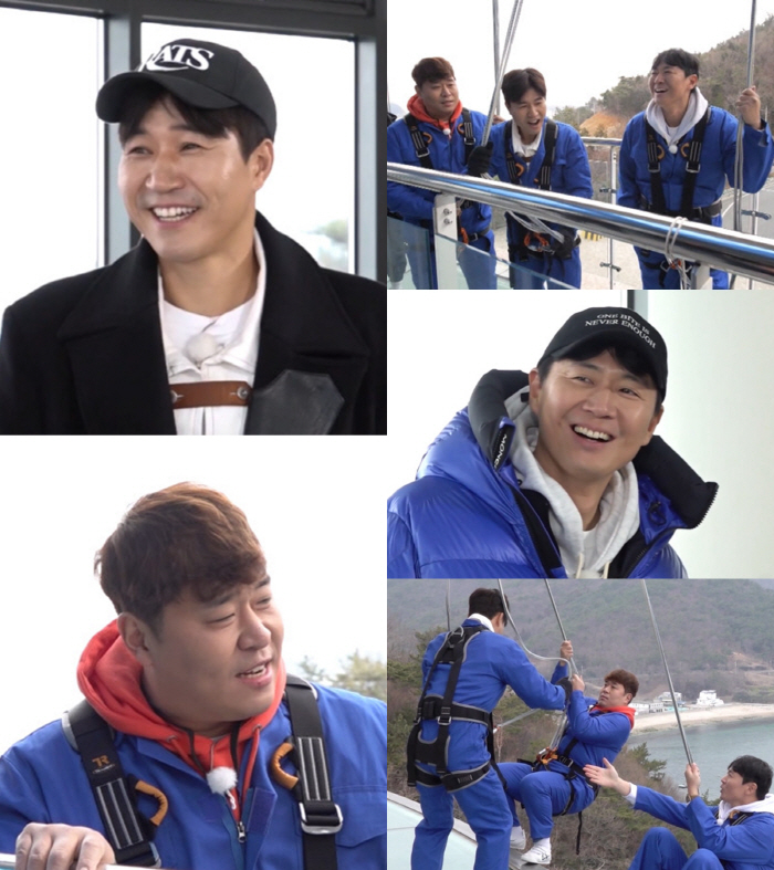 "미쳤어?" 김종민vs문세윤 '1박2일' 최고 겁쟁이 누구? 스카이워크 …