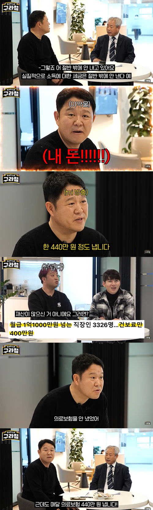 김구라 "매달 건보료 440만원 낸다…난 병원도 안가"(구라철)[종합]