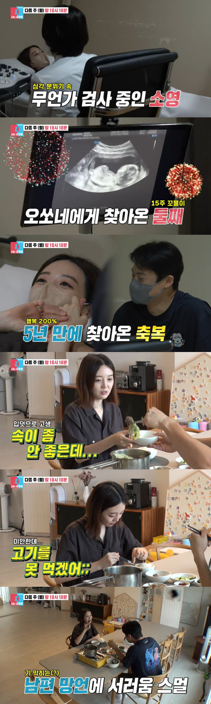 오상진♥김소영, 둘째 임신 고백…입덧 고통에 "엄살 아냐vs노력한 것" …