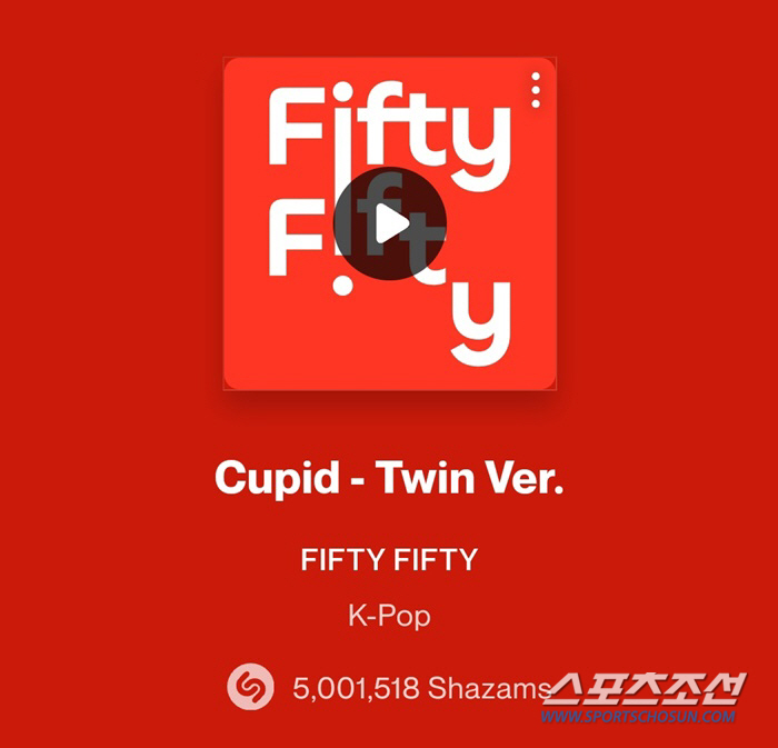 피프티 피프티 'Cupid-Twin-ver.', 샤잠(Shazam) 50…