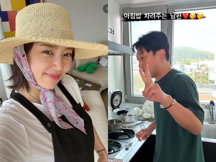 '이규혁♥' 손담비, 진짜 결혼 잘했네..뷰 맛집 주방서 "아침밥 차려주…