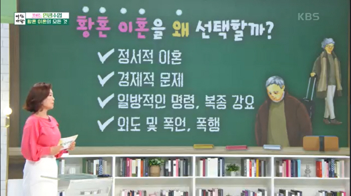 '황혼이혼' 사전 체크리스트 공개…"1번은 생활비 마련 방법"('아침마당…