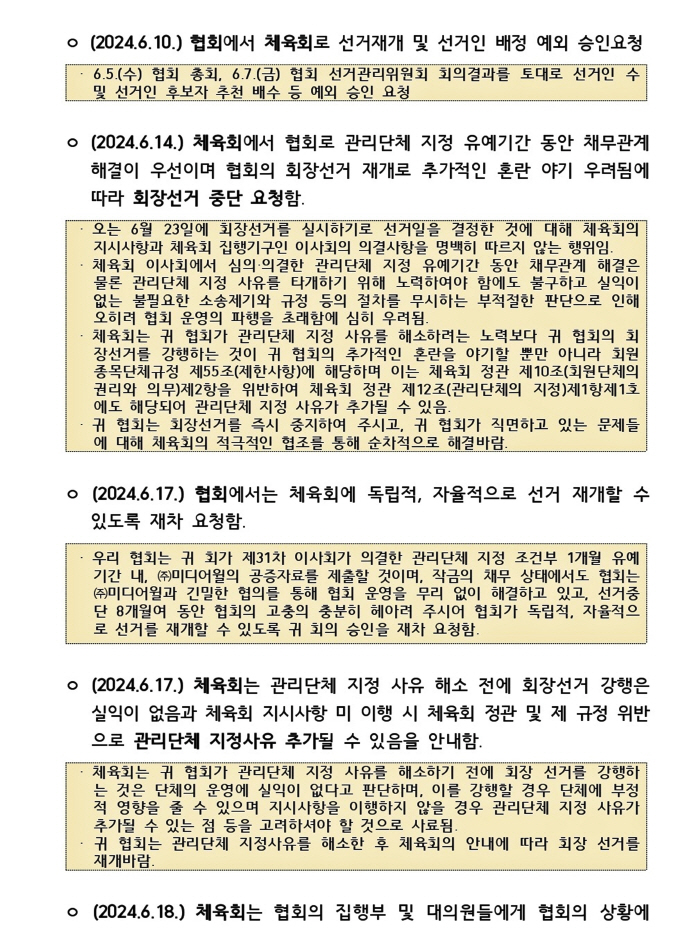 "채무탕감 조건부 확약서 안돼" 대한체육회,결국 테니스협회 관리단체 지정…