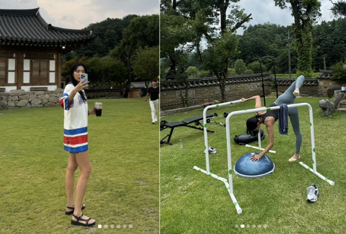 '52kg' 오윤아, 레깅스 근육질 탄탄몸매 '자기관리 끝판왕'