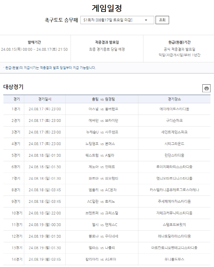 "1등 적중금 4억원 이월" 축구토토 승무패 50회차 적중결과 발표