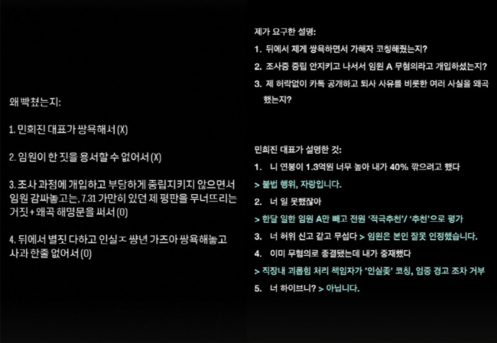 어도어 전 직원 "민희진 N차 가해, 법정+노동청서 보자"[전문]