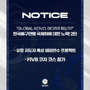 'GLOBAL KOVO' ڸ Ű. ġ ǽ, FIVB ġ ڽ 