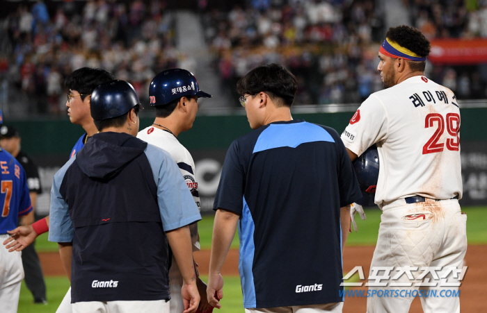 '196cm 거구와 정면충돌' 쓰러진 채은성 진심으로 걱정한 레이예스..…