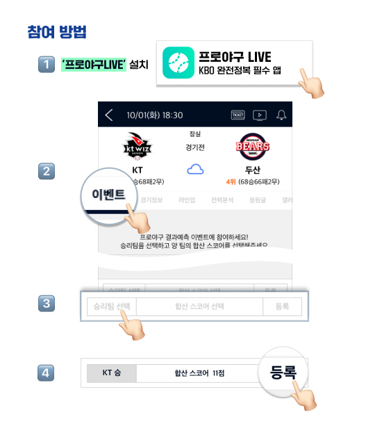 '프로야구 LIVE' 앱, 최대 2000만원 경품이… 가을야구 결과예측 …