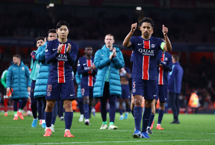 '미친 중거리' 이강인, 팀 최고 평점→혼자선 역부족...PSG, 아스널…