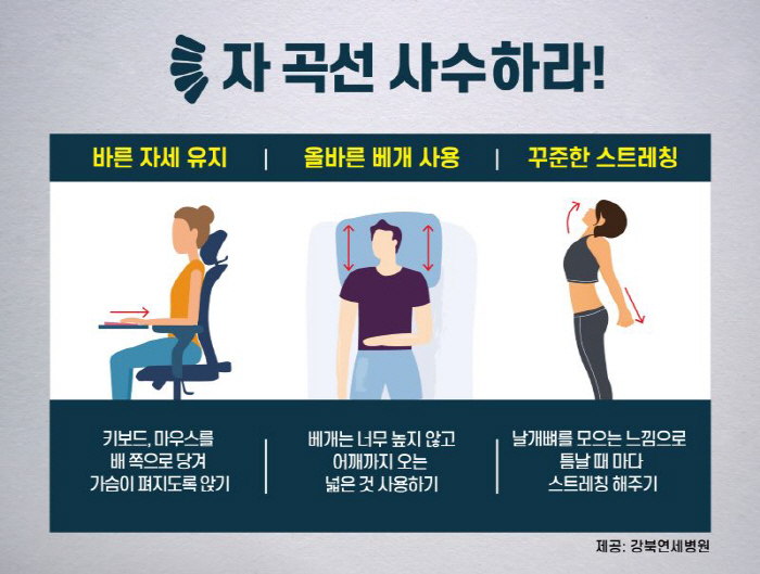 목 건강 'C자 곡선'을 사수하라…키보드·마우스 배쪽으로 당겨 사용