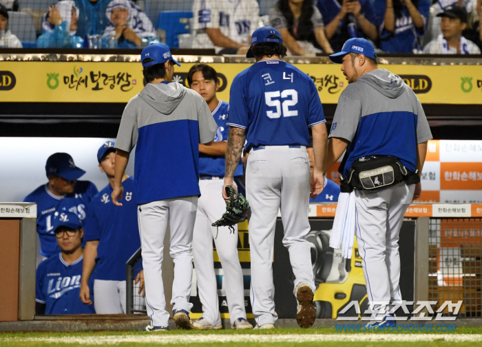 "코너가 없으면…" 대망의 PO 앞둔 삼성 마운드 빨간불, "통증이 오락…