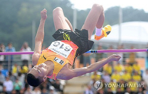 [전국체전] 높이뛰기 우상혁, 2ｍ21로 9번째 우승…5연속 금메달