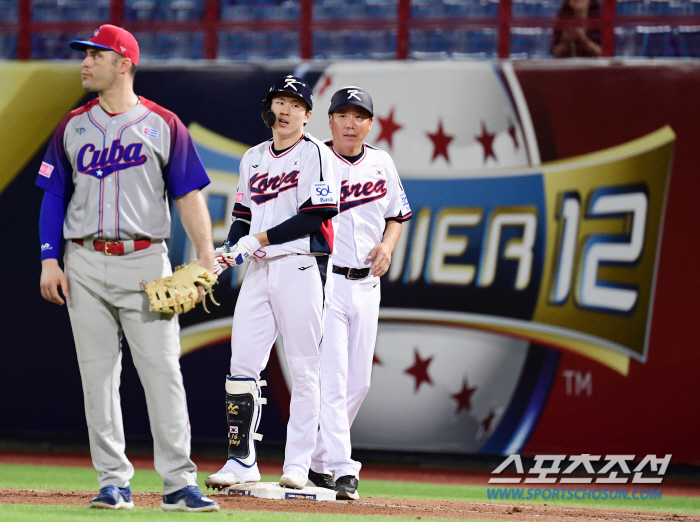 '첫 선발' 최원준, 첫 타석서 터졌다! 류중일호, 日 평자왕에 선취점!…