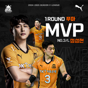 OK저축은행 '원클럽맨' 리베로 정성현, 1R 푸마MVP 선정