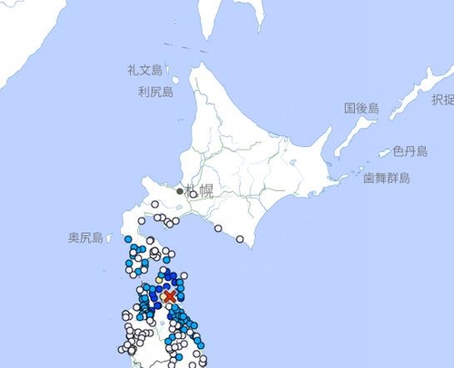 日 혼슈 북동쪽 아오모리현서 규모 5.1 지진…쓰나미 우려 없어