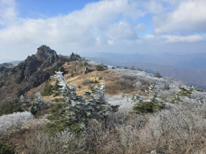 소설 앞두고 지리산 능선에 상고대 활짝…작년보다 한 달 늦어