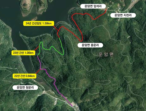 '나룻배로 28㎞'로 가던 임실군 청운∼지천 '임도 3.4㎞'로 간다