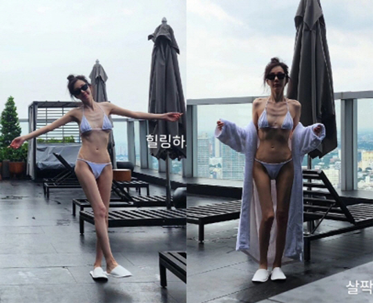 신주아, 168cm에 41kg 맞네..앙상한 몸매에 '비키니도 헐렁'