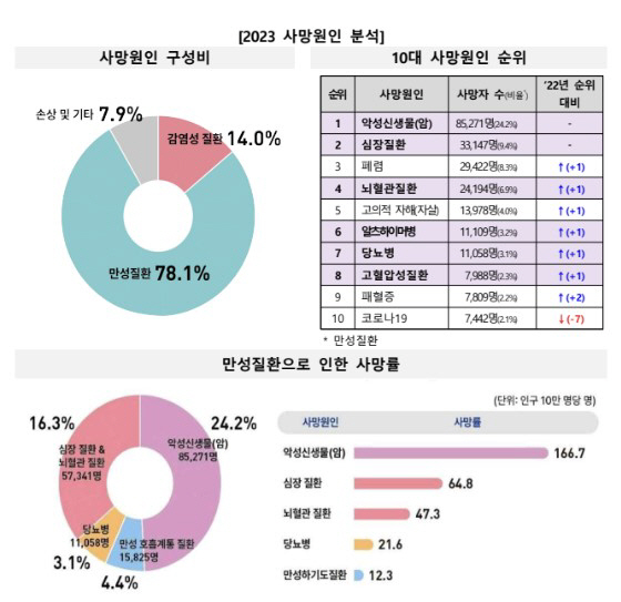 "전체 사망자 10명 중 8명, 만성질환으로 사망"