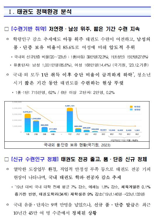 "전세계 남녀노소 누구나 즐기는 K-문화자산" 문체부,태권도 4차 진흥기…