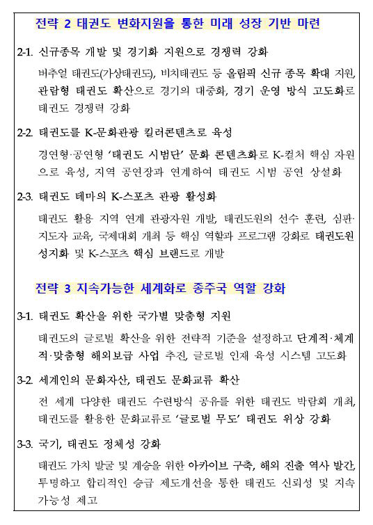 "전세계 남녀노소 누구나 즐기는 K-문화자산" 문체부,태권도 4차 진흥기…