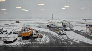 '활주로 제설' 청주공항 항공기 25편 지연 운항