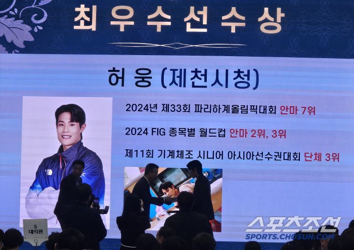 "파리올림픽,진격의 안마영웅" 허웅 최우수선수상[2025체조인의 밤]