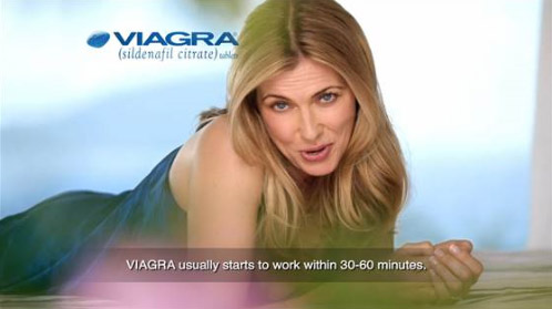 비아그라, 처음으로 여성 내세워 여성 대상 광고